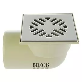 Трап "Татполимер", горизонтальный, D=110 мм, решетка нержавейка, 15х15 см, сухой затвор