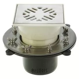 Трап "Татполимер", вертикальный, D=110 мм, регулируемый, 15х15 см, сухой затвор