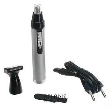 Триммер для волос Luazon Ltri-09, для носа и ушей, 2 насадки, акб, серый