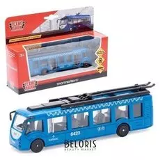 Троллейбус металлический, 15 см