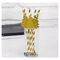 Трубочка для коктейля «Ёлочка», полоска, набор 6 шт.