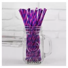 Трубочка для коктейля «Сияние», набор 25 шт., цвет сиренево-фиолетовый