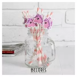 Трубочки для коктейля «Единорог», набор 10 шт.