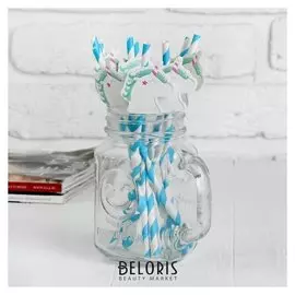 Трубочки для коктейля «Единорожка», со звёздочкой, набор 10 шт.