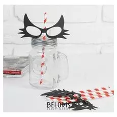 Трубочки для коктейля «Маска», набор 4 шт.