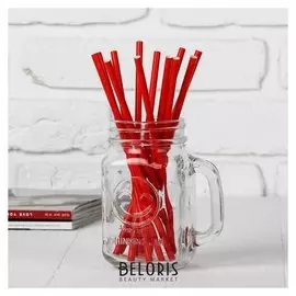 Трубочки для коктейля, набор 12 шт., цвет красный