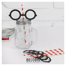 Трубочки для коктейля «Очки», набор 4 шт.