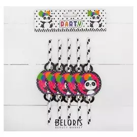 Трубочки для коктейля «Панда», набор 10 шт.