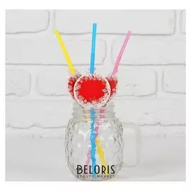 Трубочки для коктейля «Снежный узор», пластик, набор 6 шт.