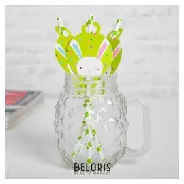 Трубочки для коктейля «Зайчик», набор 10 шт.