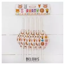 Трубочки для коктейля «Животные», набор 10 шт.