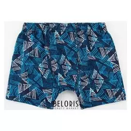 Трусы-боксеры для мальчика, цвет синий/геометрия, рост 134-140 см