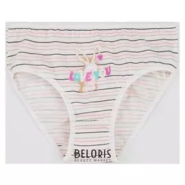 Трусы для девочки «Зайчик» цвет молочный/полоска, рост 128 см