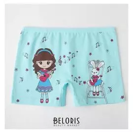 Трусы-шорты для девочки, цвет бирюзовый, рост 110-116 см