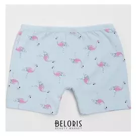 Трусы-шорты для девочки, цвет голубой/фламинго, рост 134-140 см