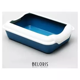 Туалет с бортом, 40 х 11 см, синий/темно-синий