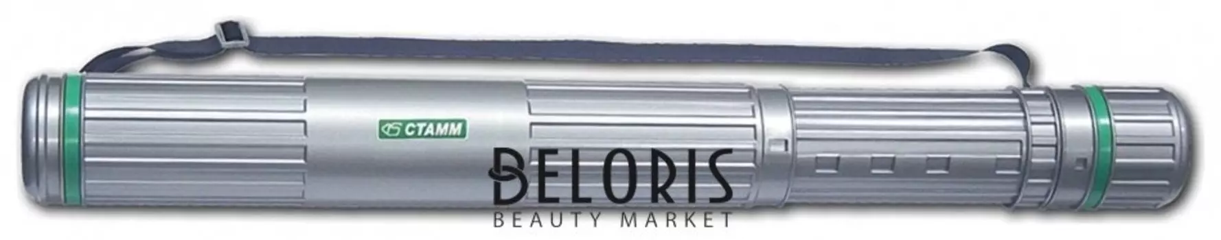 Тубус для чертежей СТАММ телескопический, диаметр 8,5 см, 70-110 см, А0, серый, на ремне