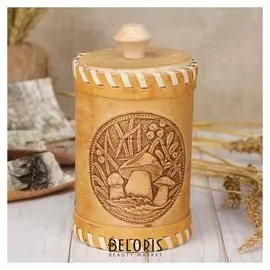 Туес «Грибочки», 8×8×14 см, береста