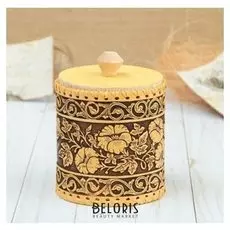 Туес «Лето», шитый, 10×10×14,5 см, береста