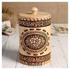 Туес «Полянка»,10х15 см, береста