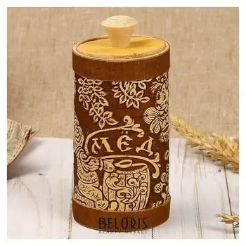 Туесок «Мёд», 6×6×11см, береста