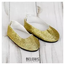 Туфли для куклы «Блёстки», длина стопы: 7 см, цвет золото