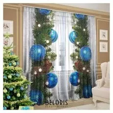 Тюль елочные шары 147 х 267 см +/- 3см 2шт, шифон премиум, п/э