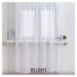 Тюль со шторной лентой 250х200см, белый 3, пэ 100%