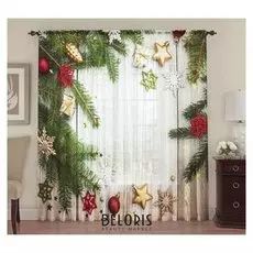 Тюль сюрприз 147 х 267 см +/- 3см 2шт, шифон премиум, п/э