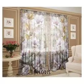 Тюль увлеченность 147х267 +/- 3см, 2шт, шифон, п/э 100%