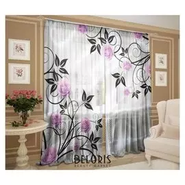 Тюль звуки 147х267 +/- 3см, 2шт, шифон, п/э 100%