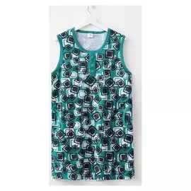 Туника женская, цвет тёмный хаки/геометрия, размер 54