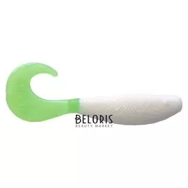 Твистер Helios Hybrid 7,0 см White Green Hs-13-016 (Набор 7 шт)