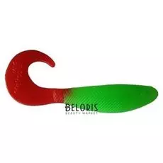 Твистер Helios Hybrid 8,0 см Lime Red Hs-14-021 (Набор 7 шт)