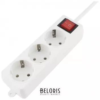 Удлинитель ГАРНИЗОН с выключателем, 3 розетки с заземлением, 3 м, 3х1 мм, 3500 Вт, белый
