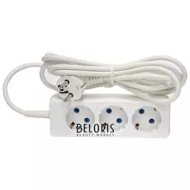 Удлинитель РАДИСТ ПРЕМИУМ Р16-012, 3 розетки с заземлением, 3 м, 3х0,75 мм, 1300 Вт, белый