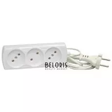 Удлинитель РАДИСТ Р16-010, 3 розетки без заземления, 10 м, 2х0, 75 мм, 1300 Вт, белый