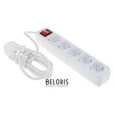 Удлинитель сетевой 5-местный "toker (3 м, ПВС 3*0,75, с кнопкой вкл./выкл., с з/з)