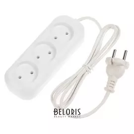 Удлинитель Tundra, 3 розетки, 1.7 м, 6 А, шввп 2х0.5 мм2, Ip20, без з/к, белый, гост