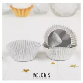 Украшение для кексов, набор 24 шт., цвет серебряный