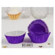 Украшение для кексов, набор 24 шт., цвет фиолетовый