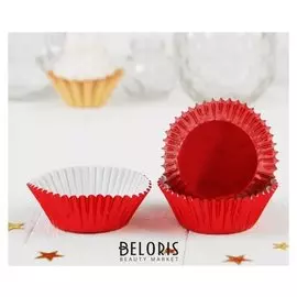 Украшение для кексов, набор 24 шт., цвет красный