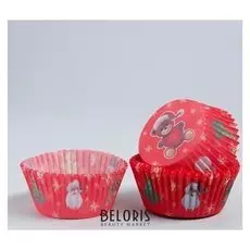 Украшение для кексов "Новогодний мишка" набор 24 шт