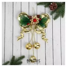 Украшение новогоднее "Бант-роскошь с шарами" 18х25 см