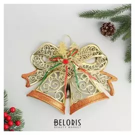 Украшение новогоднее "Колокольчики с розочкой" 27х22 см