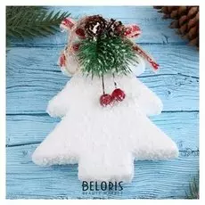 Украшение ёлочное "Ёлочка с шишками и ягодками" 11х13 см