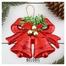 Украшение ёлочное "Колокольчик двойной с шариками и лентой" 12,3х9,5 см