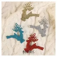 Украшение ёлочное "Олень в прыжке" 6х6 см (Набор 4 шт)