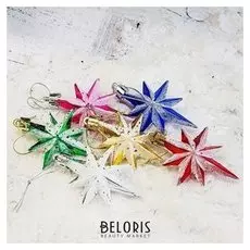 Украшение ёлочное "Рождественская звезда" (Набор 6 шт) 7 см