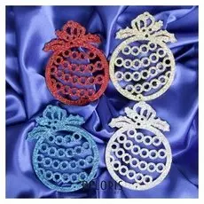 Украшение ёлочное "Шарик" (Набор 4 шт) 7,5х10 см